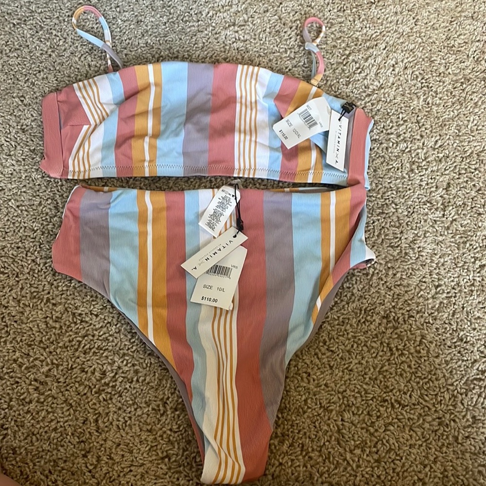 Vitamin A striped pastel bikini